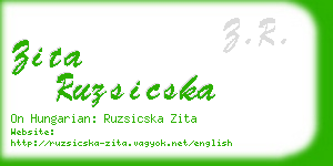 zita ruzsicska business card